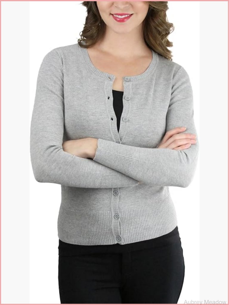 Long Sleeve Button Down V-Neck Cardigan Sweater